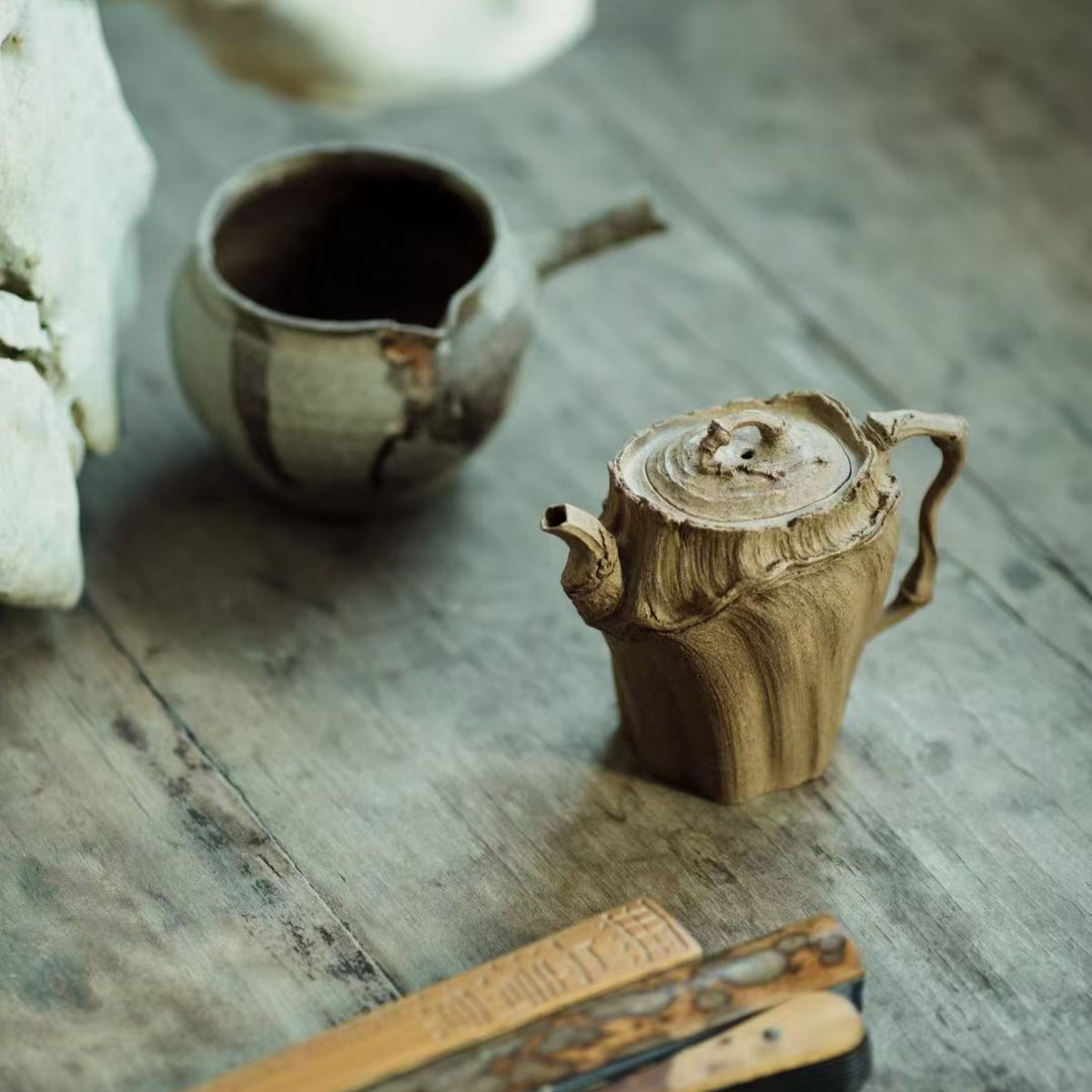 Pure Handcrafted Original Zisha Bamboo Bath Teapot
