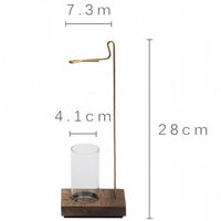 Zen Walnut Wood Hanging Incense Holder with Glass Dome