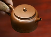 Flat-Lid Lotus Yixing Zisha Teapot