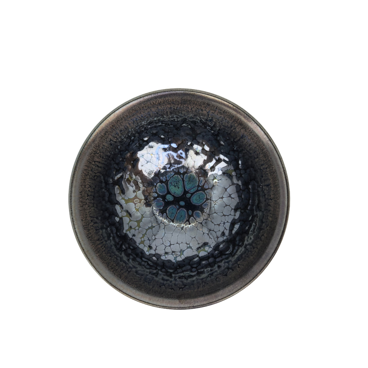 Europa's Azure Mosaics tied-mouth Yohen Jian Zhan Tea Cup